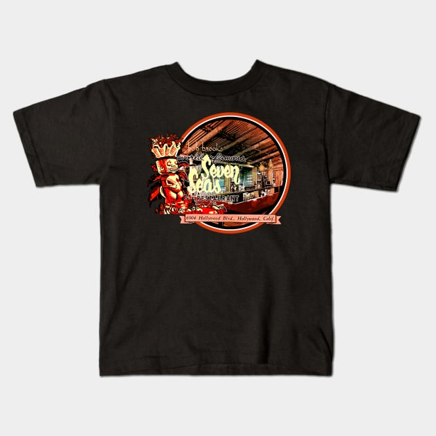 The World Famous Seven Seas Restaurant in California Tiki Bar Kids T-Shirt by Joaddo